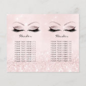 Roze Glitter Makeup Eye Lash Printers Logo Flyer (Achterkant)