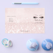 Roze Glitter Makeup Eyes Lashes DL 3 bijsluiter Flyer (Enkel)