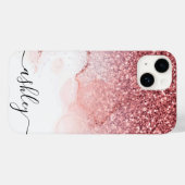 Roze Glitter Marmer Case-Mate iPhone Case (Achterkant (horizontaal))