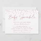 Roze Glitter Meisjes Baby Sprinkles Baby shower Kaart (Voorkant)