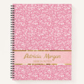 Roze glitter met witte vonken notitieboek (Voorkant)