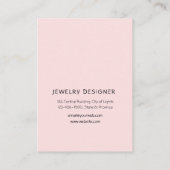 Roze Glitter Minimale Oorbel Designer Display Visitekaartje (Achterkant)