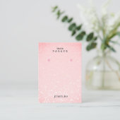 Roze Glitter Minimale Oorbel Designer Display Visitekaartje (Staand voorkant)