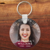 Roze Glitter Modern Foto Memorial Keepsakes Sleutelhanger (Voorkant)