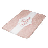 Roze Glitter Monogram Badmat (Gekanteld)