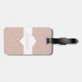 Roze Glitter Monogram Bagagelabel (Achterkant horizontaal)