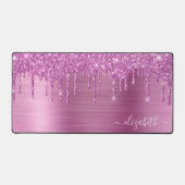 Roze Glitter Monogram Bureaumat (Voorkant)