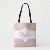 Roze Glitter Monogram Canvas tas (Voorkant)