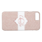 Roze Glitter Monogram Case-Mate iPhone Case (Achterkant (Horizontaal))