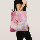 Roze Glitter Monogram Draagtas (Dichtbij)