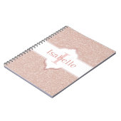Roze Glitter Monogram Notitieboek (Linkerzijde)