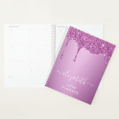 Roze Glitter Monogram Planner (Display)