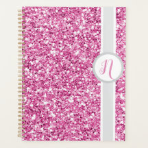 Roze Glitter Monogram Planner