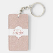 Roze Glitter Monogram Sleutelhanger (achterkant)