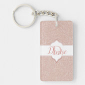 Roze Glitter Monogram Sleutelhanger (Voorkant)