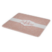 Roze Glitter Monogram Snijplank (Hoek)