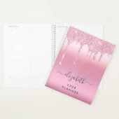 Roze Glitter Monogrammed Planner (Display)