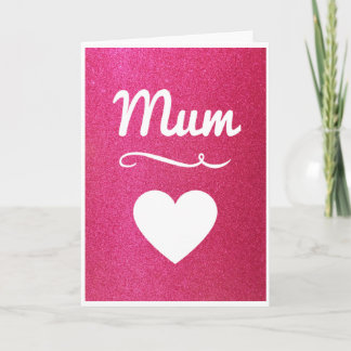 Roze Glitter Mum Kaart