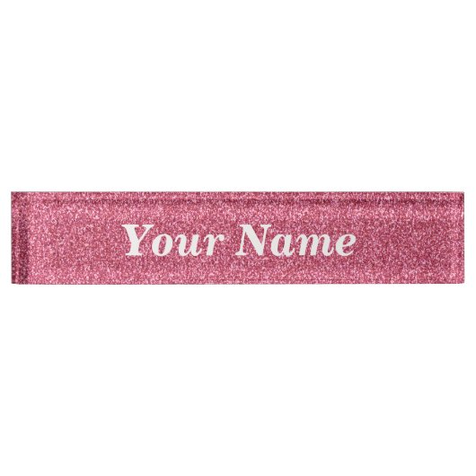 Roze glitter naambordje (Voorkant)
