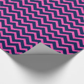 Roze glitter & Navy Blue Chevron Zigzag Pattern Cadeaupapier (Hoek)