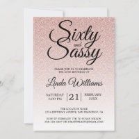 Roze Glitter Ombre 60 en Sassy 60th Birthday