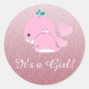 Roze glitter ombre is een sticker van een meisje B