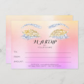 Roze Glitter Ombre Make-up Schoonheid Certificaat  (Voorkant / Achterkant)
