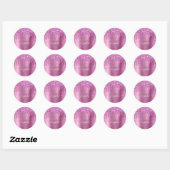 Roze Glitter op maat Ronde Sticker (Vel)