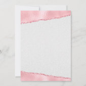 Roze Glitter op Satijn Glamoureuze VIP Party Kaart (Achterkant)