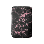 Roze glitter op zwarte achtergrond badmat (Voorkant Verticaal)
