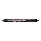 Roze Glitter Over Zwarte Achtergrond Zwarte Inkt Pen (Achterkant)