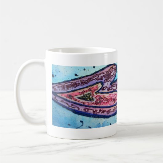 Roze Glitter Paars Harten Aangepaste koffie Mok (Links)