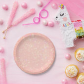 Roze glitter papieren bord (Feest)