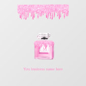 Roze Glitter Parfum Bedrijfs Monogram Raamsticker (Vel)