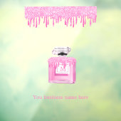 Roze Glitter Parfum Zakelijk Monogram Raamsticker (Vel 3)