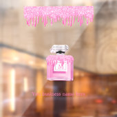 Roze Glitter Parfum Zakelijk Monogram Raamsticker (Vel 2)