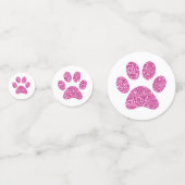 Roze Glitter Paw Print Puppy Kat Dierlijk Tabel Confetti (Achterkanten)