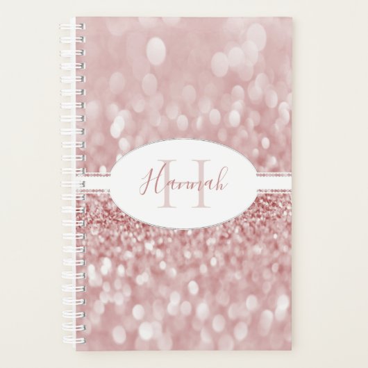 Roze Glitter Personalize Planner (Voorkant)