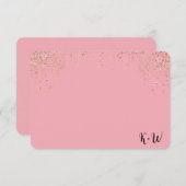 Roze Glitter Personalized Monogram Note Cards Bedankkaart (Voorkant / Achterkant)