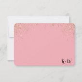 Roze Glitter Personalized Monogram Note Cards Bedankkaart (Voorkant)
