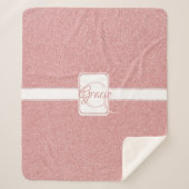 Roze Glitter Personalized Sherpa Blanket Sherpa Deken (Voorkant)