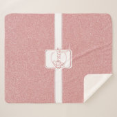 Roze Glitter Personalized Sherpa Blanket Sherpa Deken (Voorkant (horizontaal))