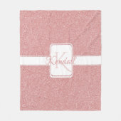 Roze Glitter Personalized Throw Blanket Fleece Deken (Voorkant)