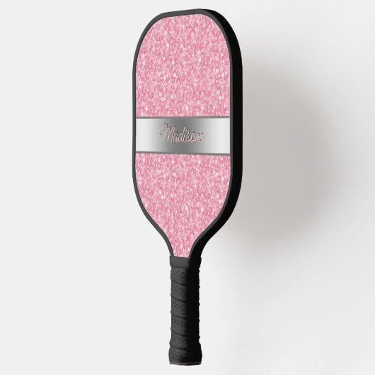 Roze glitter pickleball paddle (Links)
