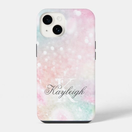 Roze Glitter Pretty Bokeh Patroon iPhone Hoesje (Achterkant)