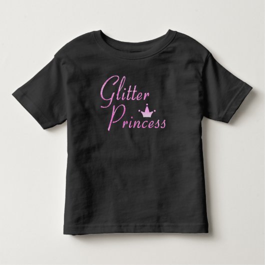 Roze Glitter Princess Crown Glitter Sparkles Kinder Shirts (Voorkant)