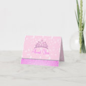 Roze Glitter Prinses Bedankkaart (Voorkant)