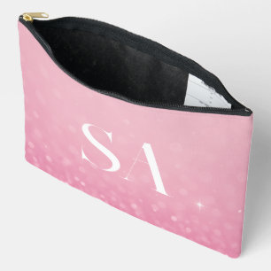 Roze Glitter Print Cut Naaizak met Initialen Etui