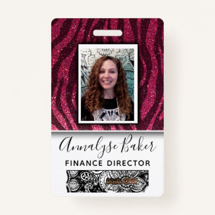 Roze Glitter Professional CNA Zuster Fotonaam Badge