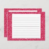 Roze Glitter Recipcard Briefkaart (Voorkant / Achterkant)
